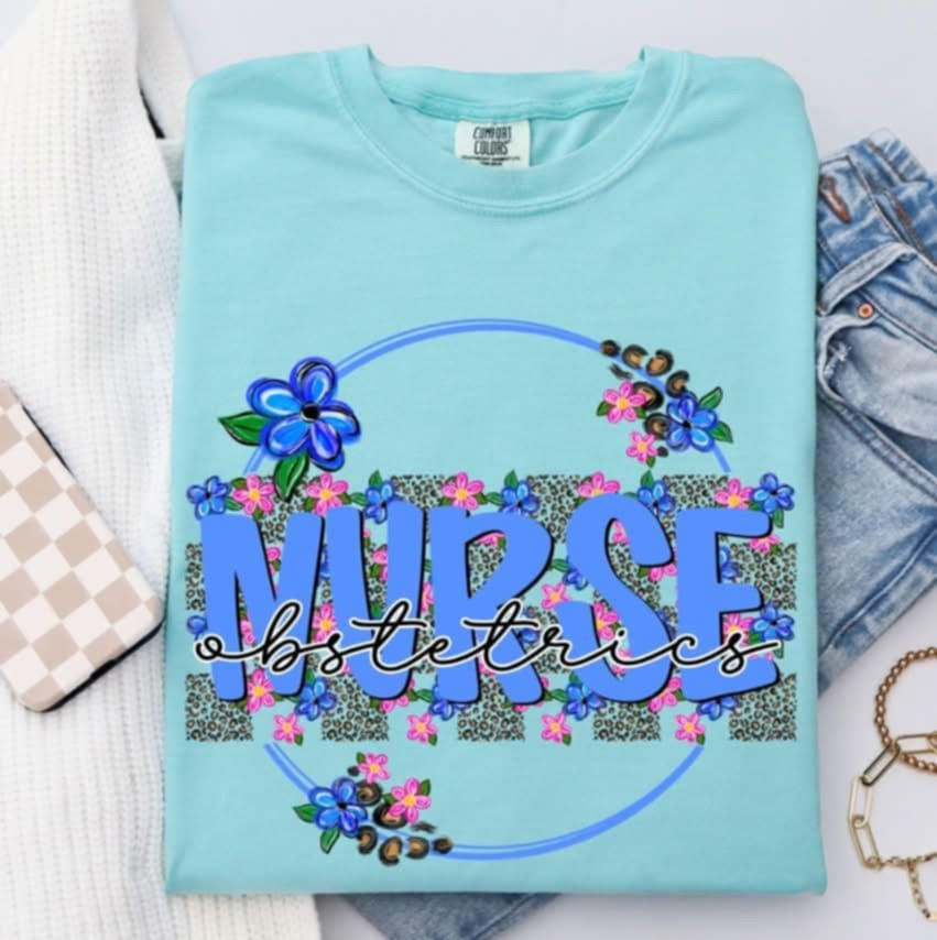 Obstetrics nurse royal blue circle (S&G) 99893 DTF transfer