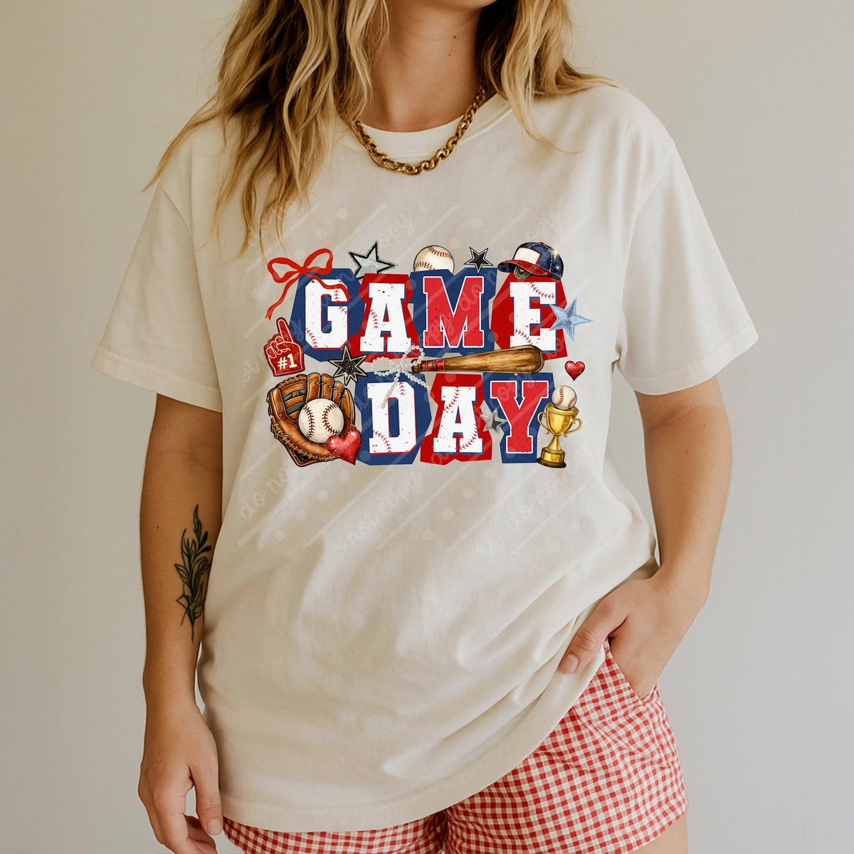 Game Day baseball with glove DTF Transfer