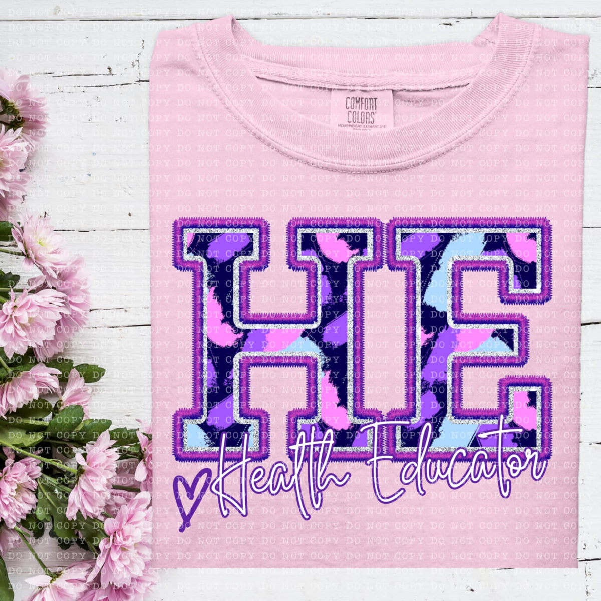 HE health education purple brushstrokes (ECHT) 93944 DTF transfer