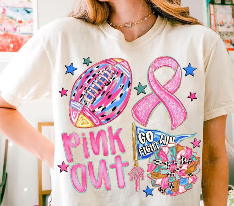 Pink out football 109825 DTF transfers