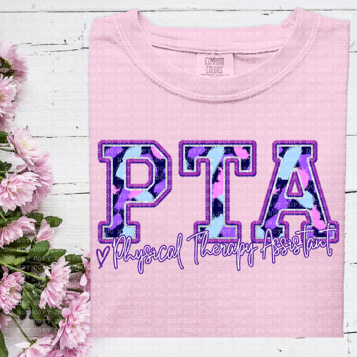 PTA physical therapy assistant purple brushstrokes (ECHT) 93956 DTF transfer