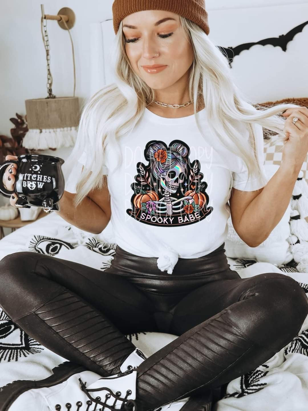 Spooky babe girl skellie 50694 DTF transfer
