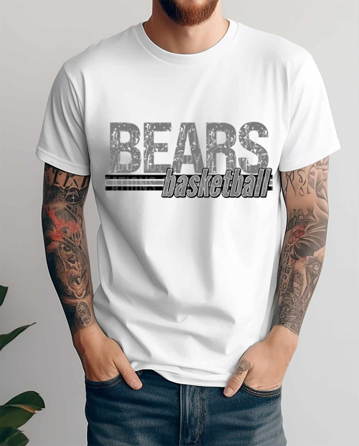 Bears basketball grey vintage (caplinger) 82098 DTF transfer