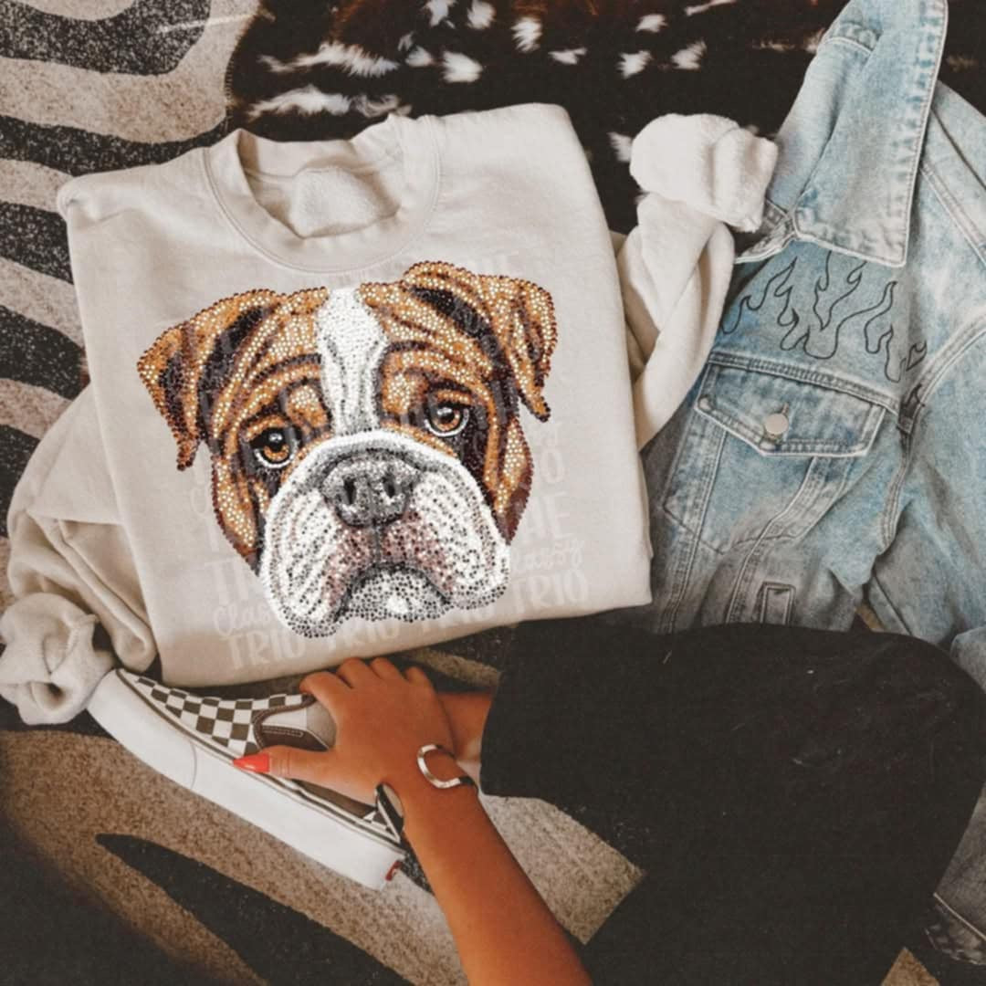 Rhinestone bulldog (Classy) 95287 DTF transfer