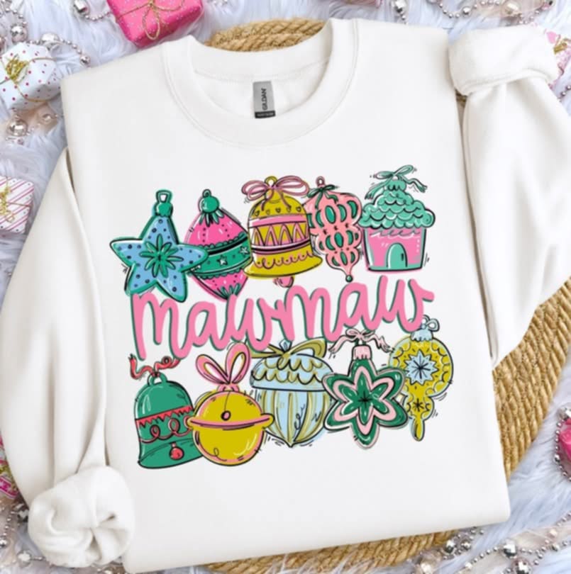 Mawmaw ornaments (s&g) DTF transfer