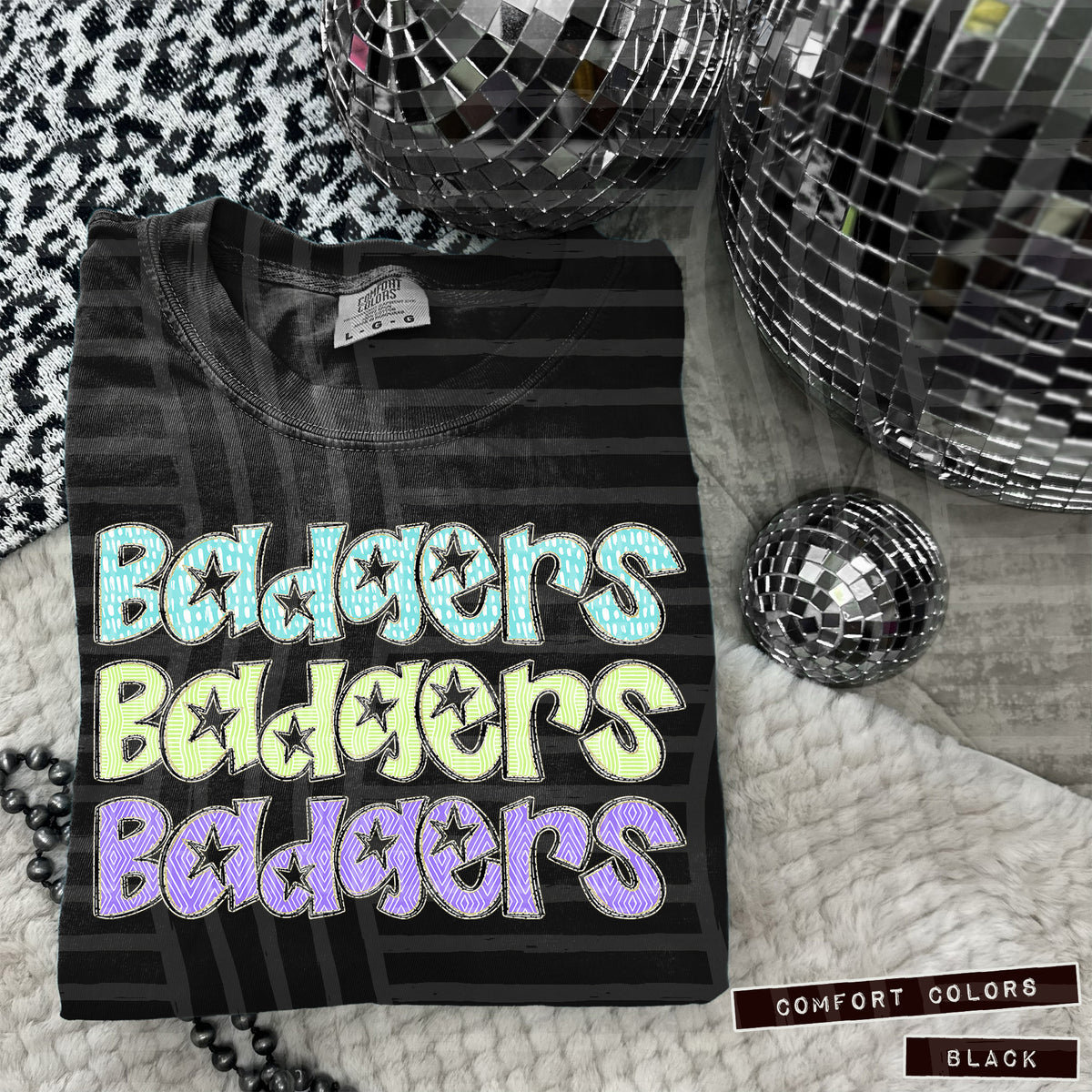 Badgers Pastel Star Stacked (Caplinger) 101552 DTF transfer