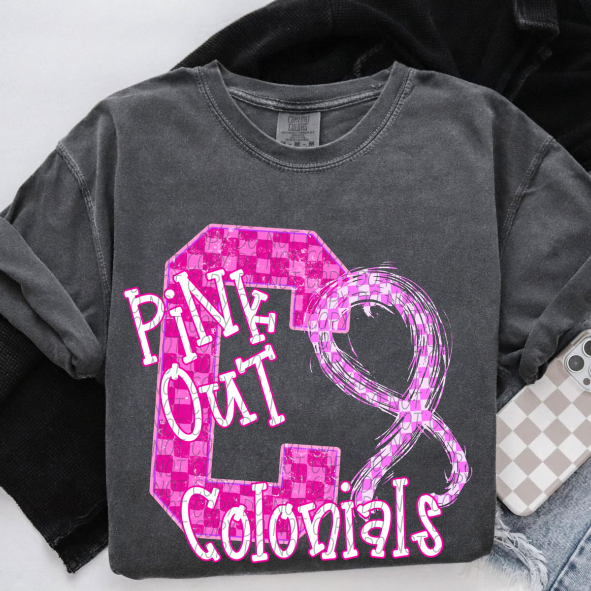 Colonials Pink Out Varsity (city) DTF Transfer