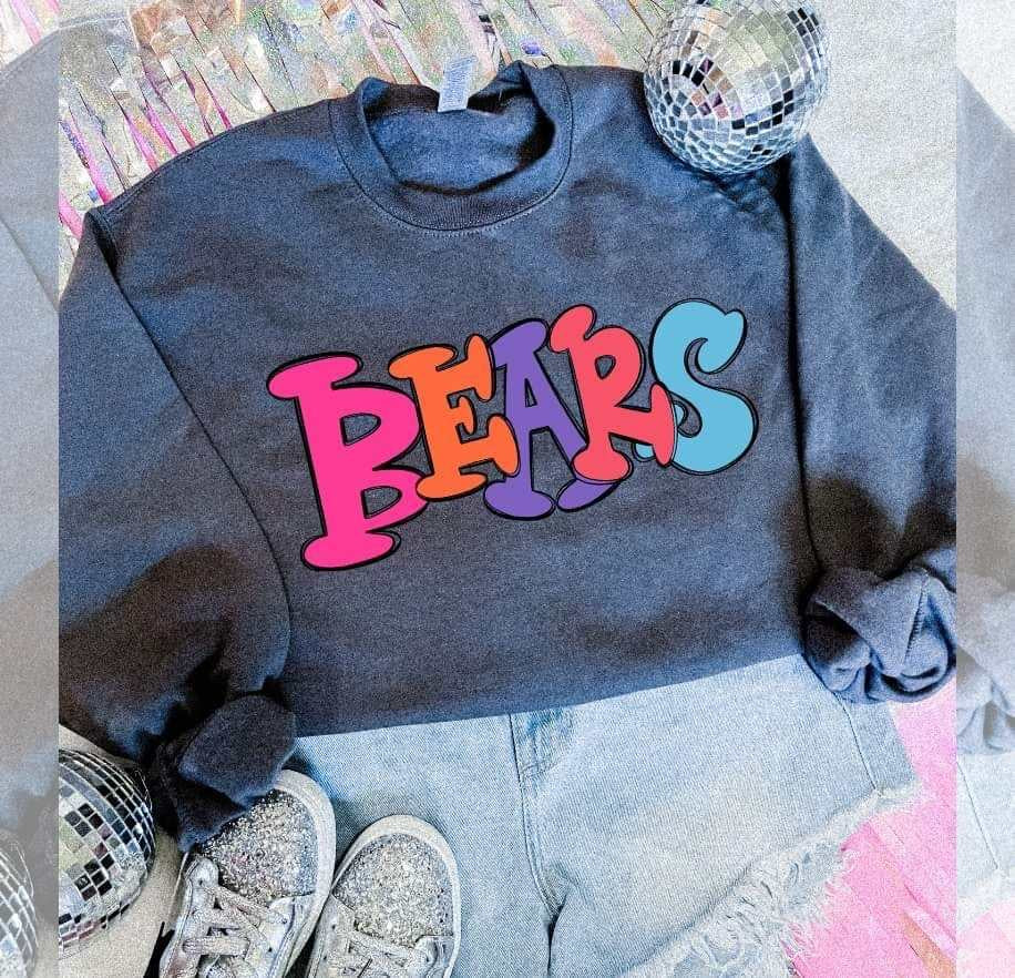 Bears colorful bubble font (S&G) 64474 DTF transfer