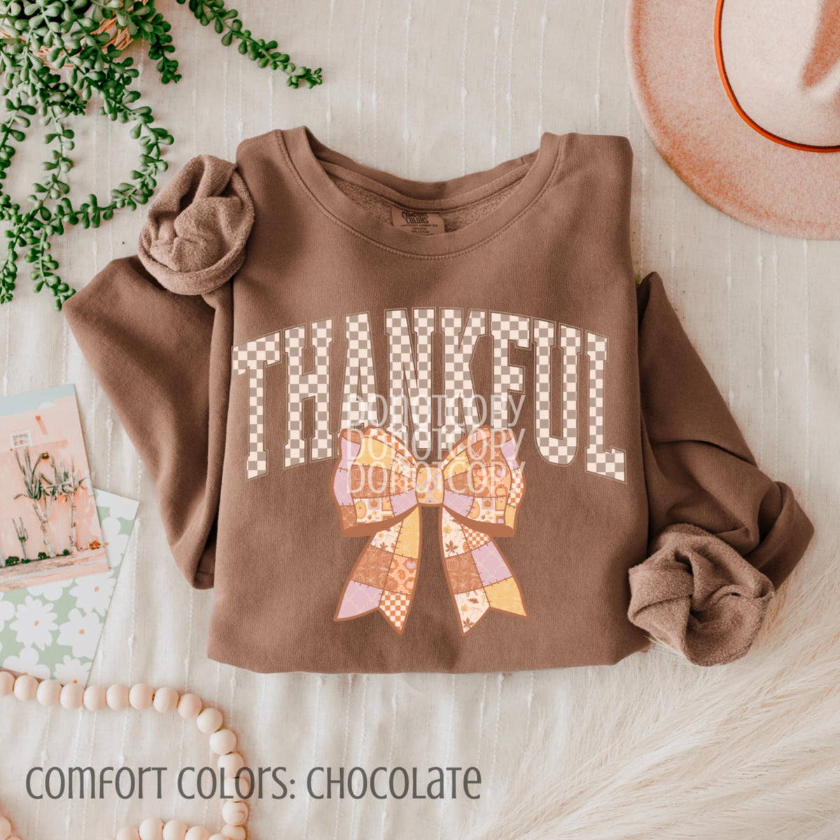 Thankful Bow pumpkin font (CSG) DTF transfer