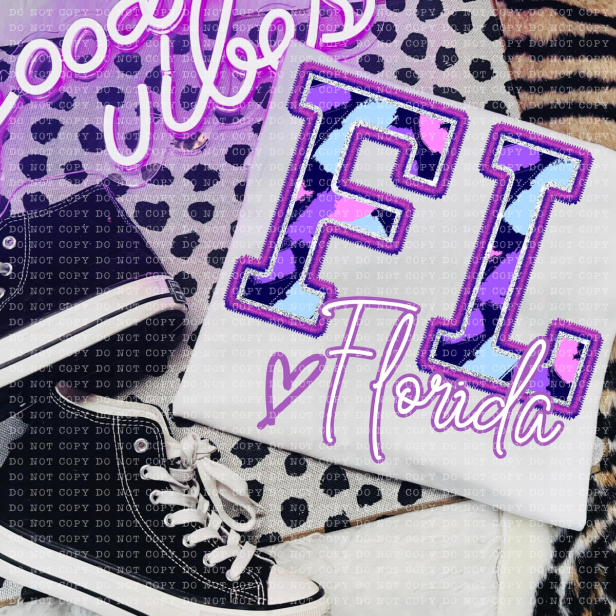 FL Florida purple brushstrokes (ECHT) 94051 DTF transfer