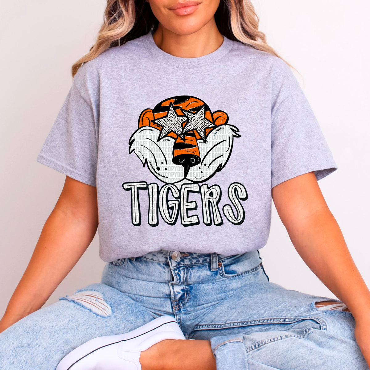 Tigers silver font 93772 DTF transfer