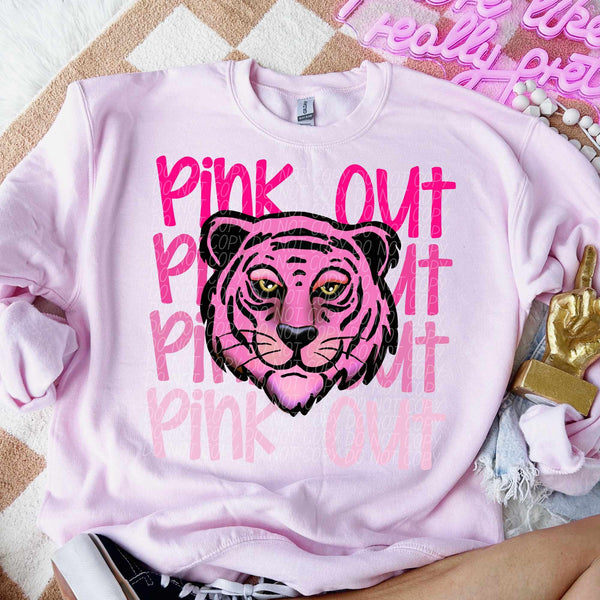 Pink out stacked tiger 60033 DTF transfer