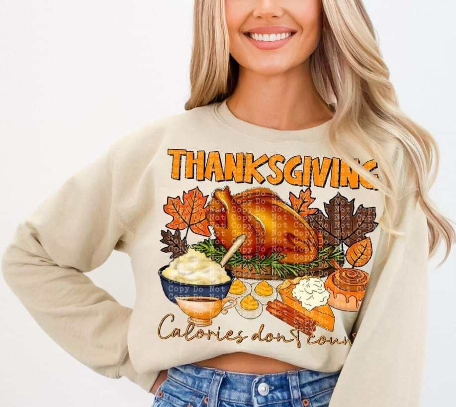 Thanksgiving calories don’t count (CSTAGE) 64628 DTF transfer