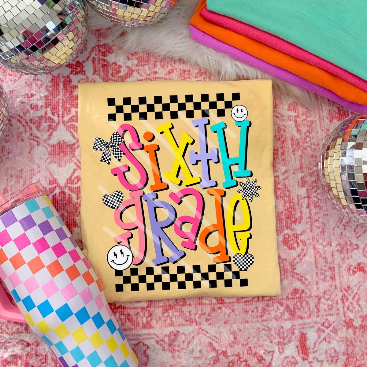 Sixth Grade girl colors with doodles (saved) 114417 DTF transfer