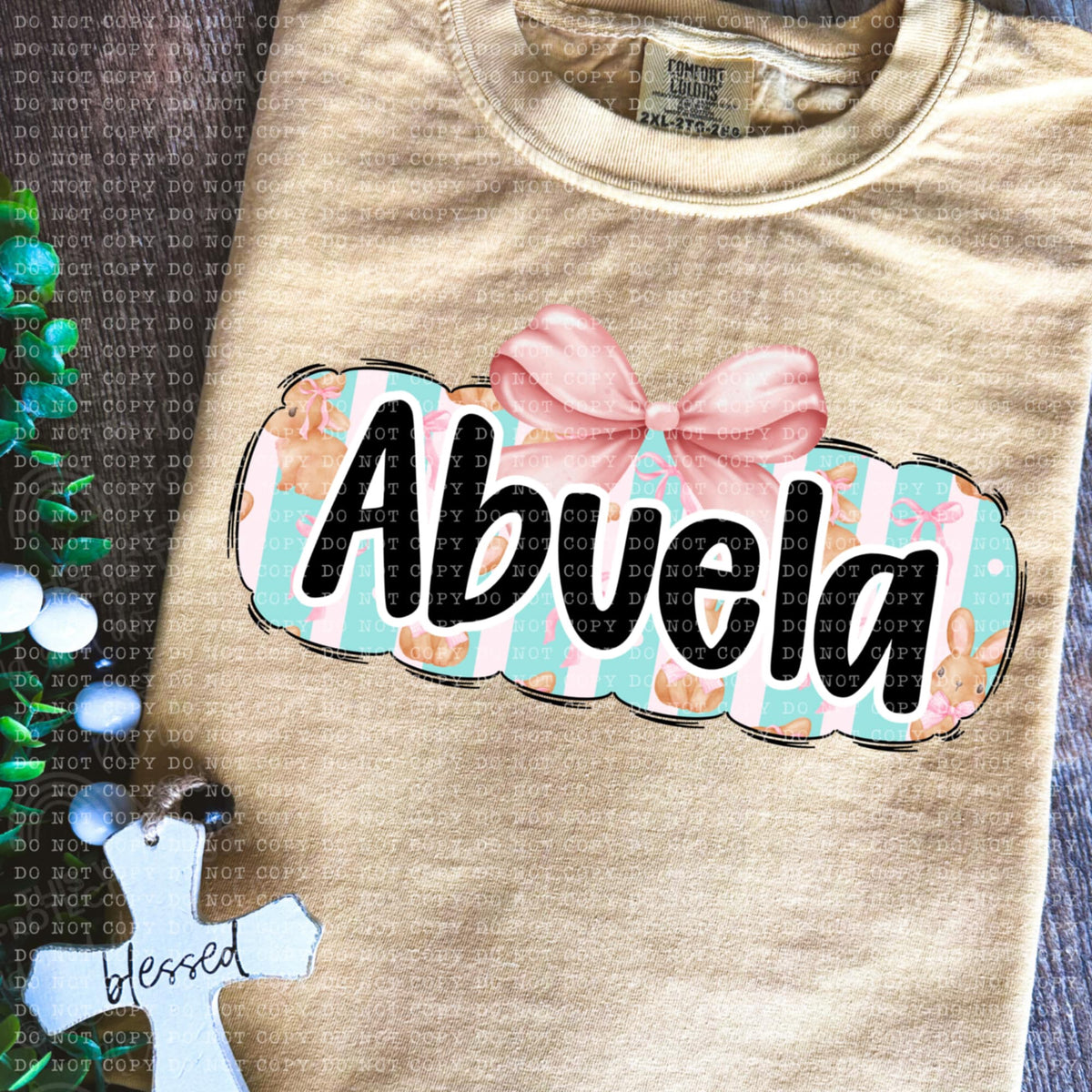 Abuela bunny background (ECHT) 85651 DTF transfer