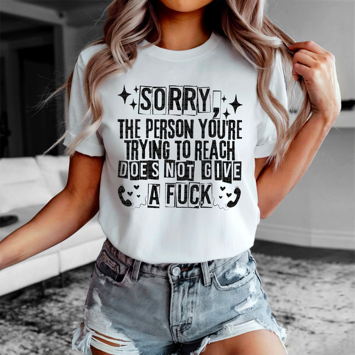 Sorry the person you’re trying to reach does not give a fuck BLACK 90372 DTF transfer