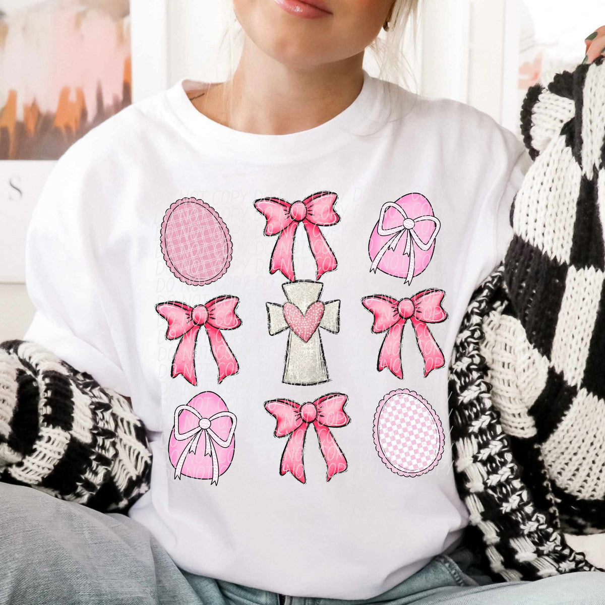 Pink Easter collage with cross (CITY) 85028 DTF transfer