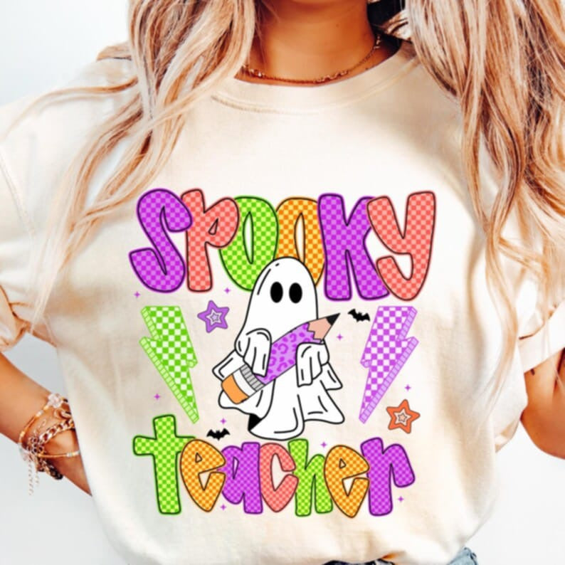 Spooky Teacher Ghost DTF transfers