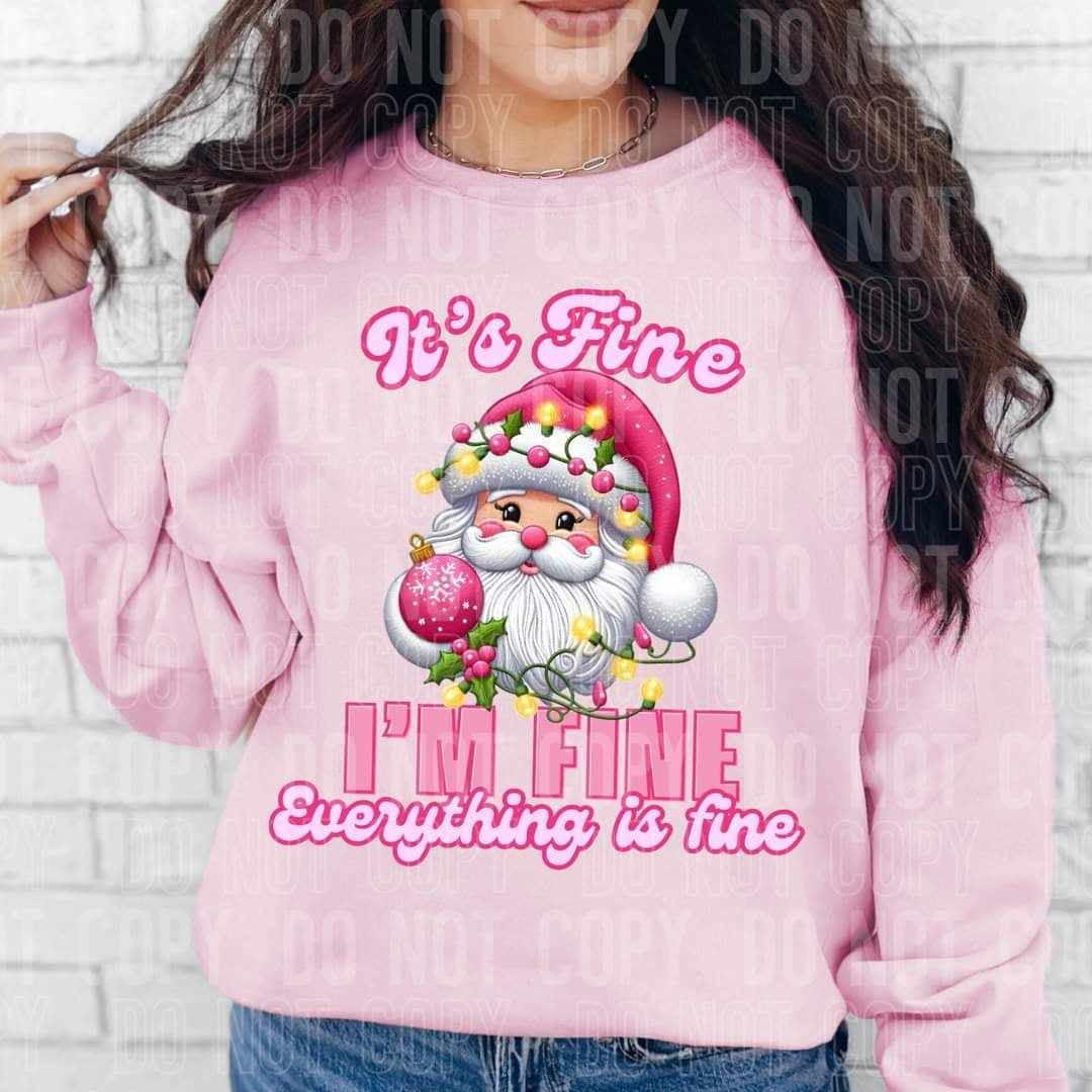 It’s fine I’m fine pink Santa (SBB) 64913 DTF transfer