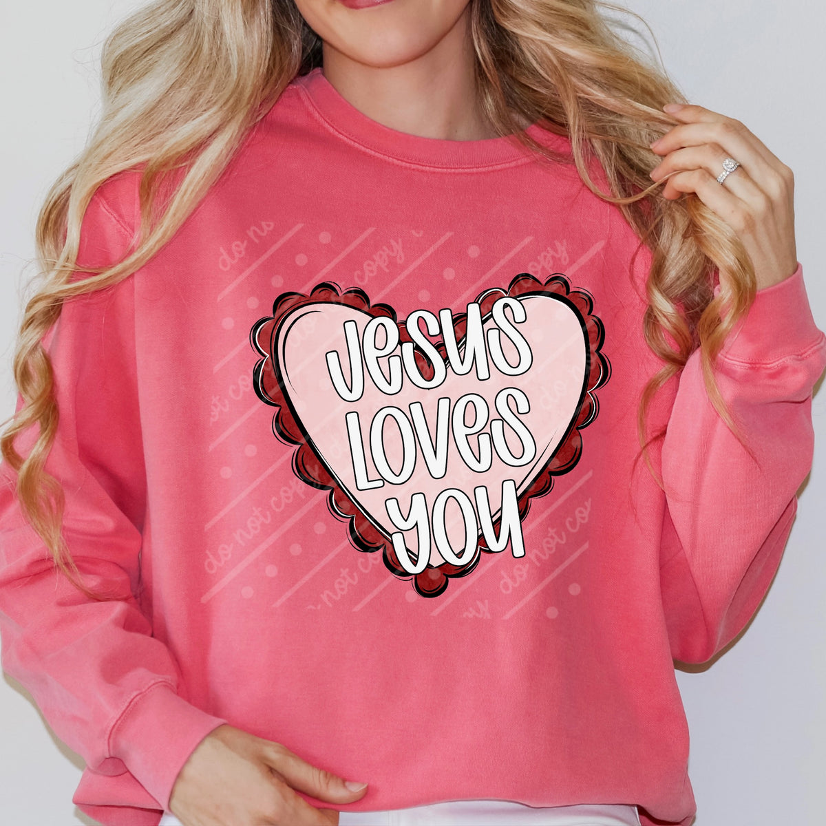 Jesus loves you heart (OHDD) DTF transfer