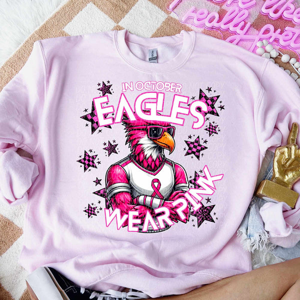 In October eagles wear pink mascot 60025 DTF transfer