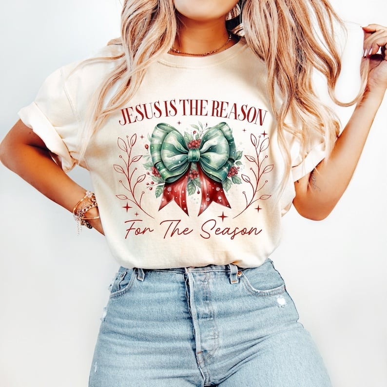 Jesus is the reason for the season bow 58266 DTF transfer