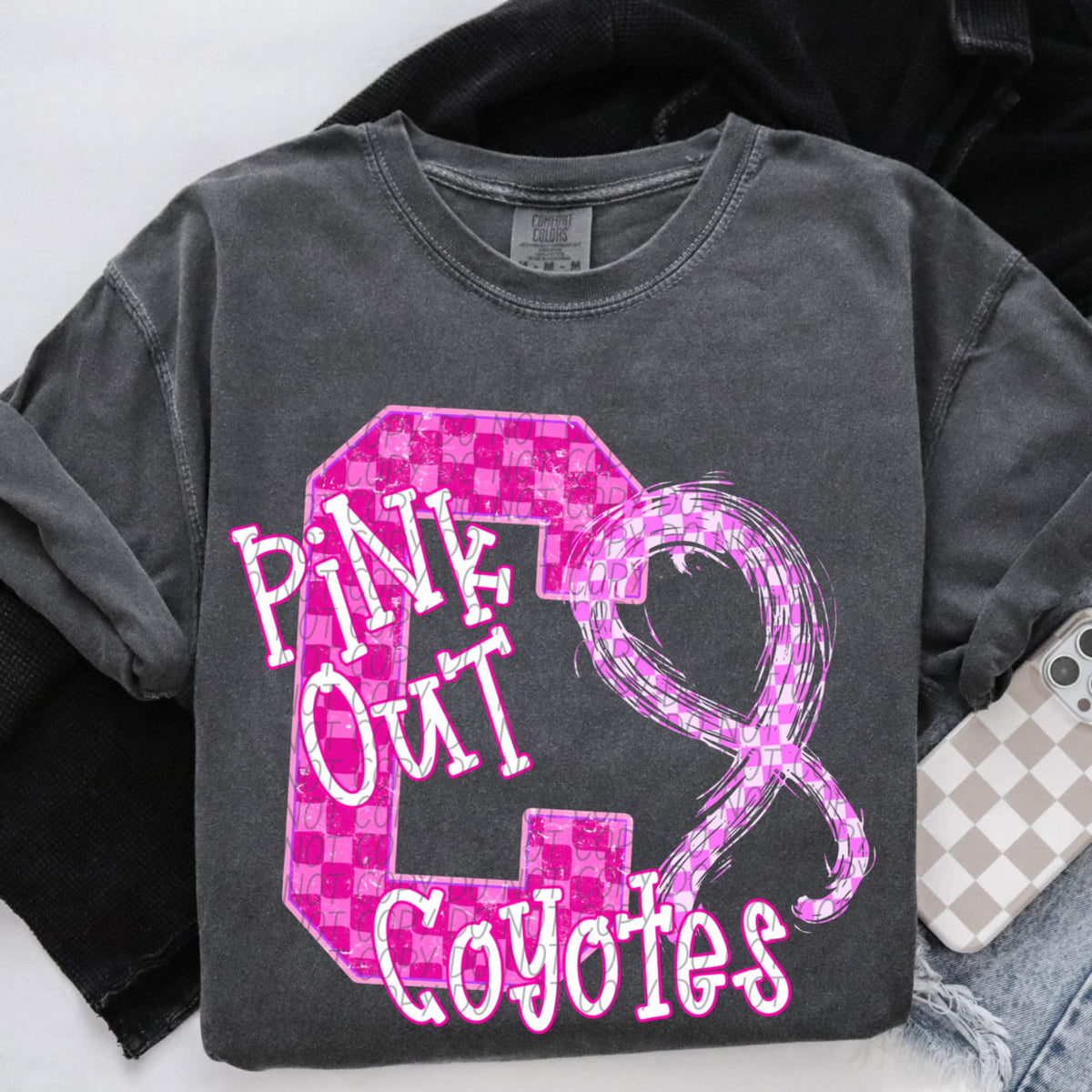 Coyotes Pink Out Varsity (city) DTF Transfer