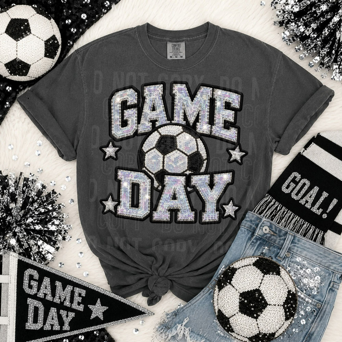 Game day sequin soccer (SBB) Sunday Special DTF transfer