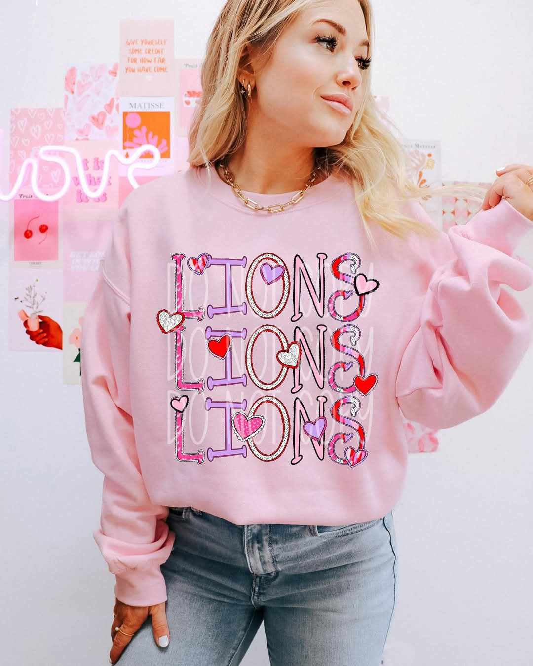 Lions valentine stacked (PH) 73760 DTF transfer