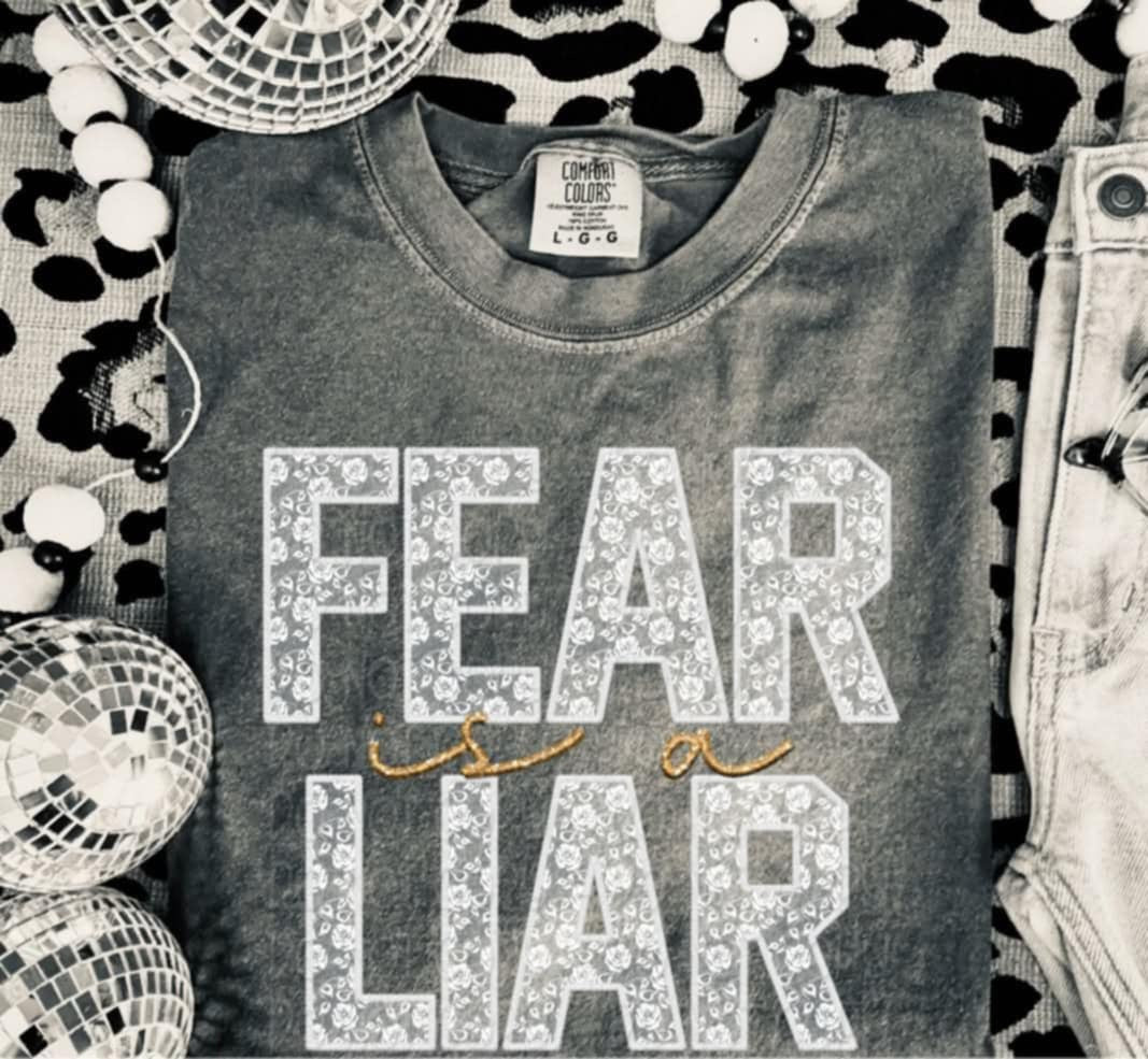 FEAR IS A LIAR white lace 92296 DTF transfer