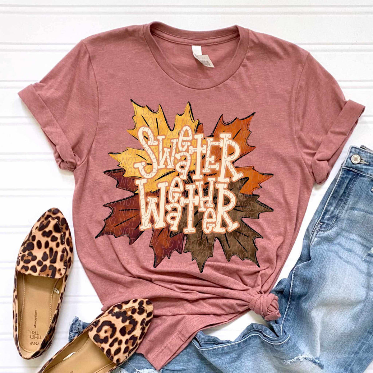 Sweater weather fall leaves CITY DTF transfer