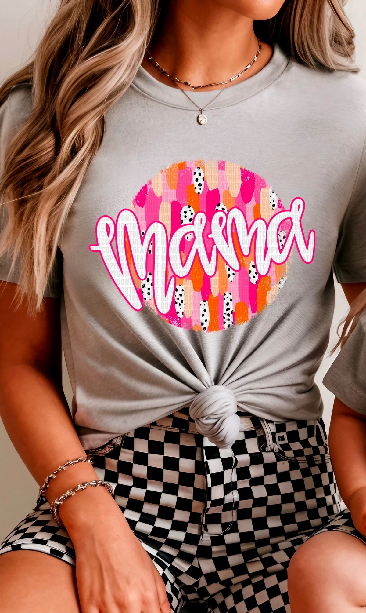 Mama pink brushstroke 93702 DTF transfer