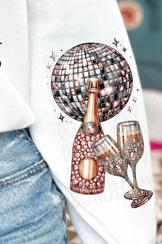 Cheers to the new year sleeve (DD) 73342 DTF transfer