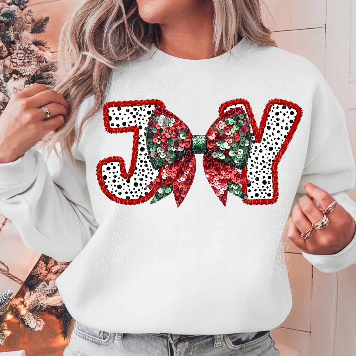 Joy sequin bow (CITY) 65037 DTF transfer