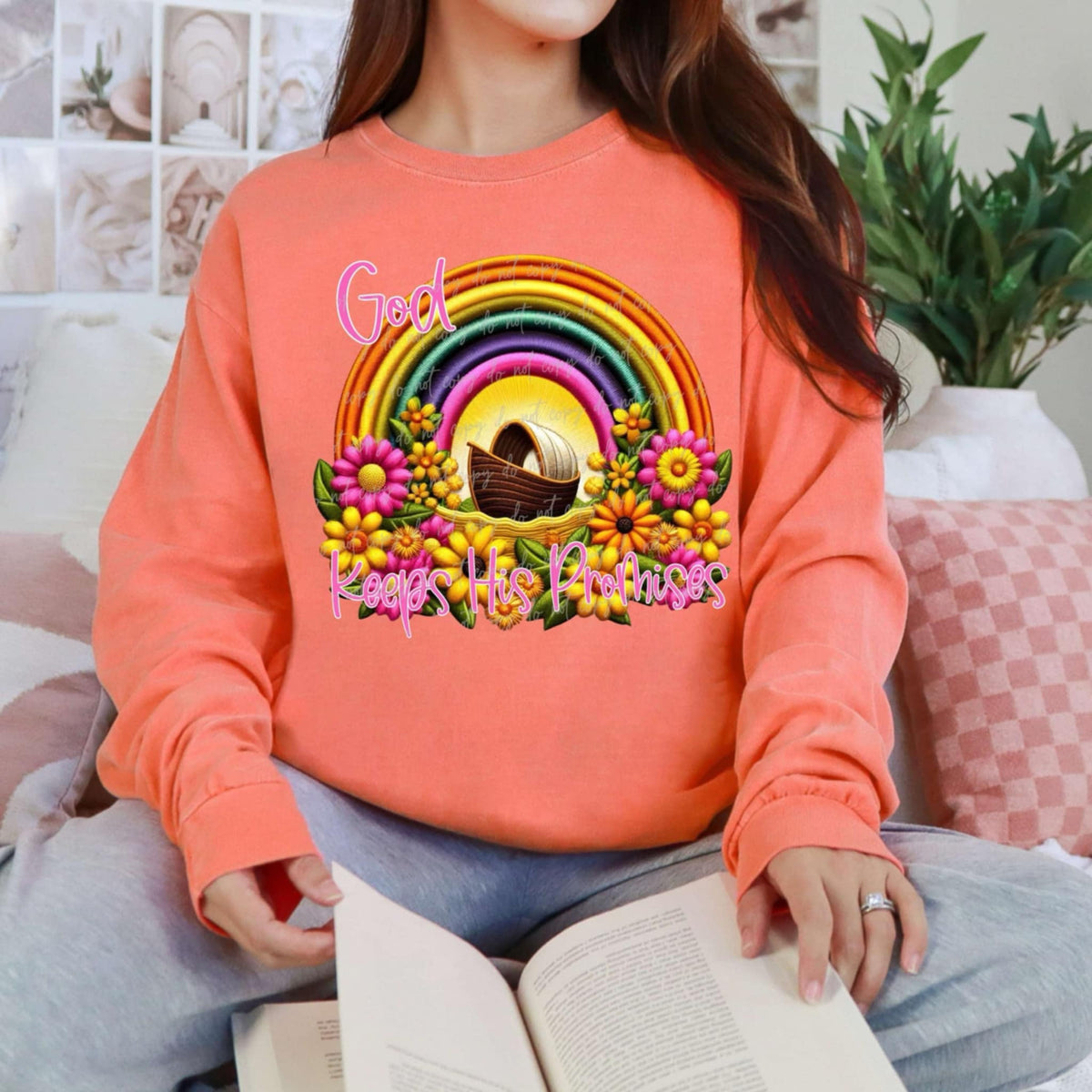 God keeps his promises purple font (VIRGO) 85185 DTF transfer