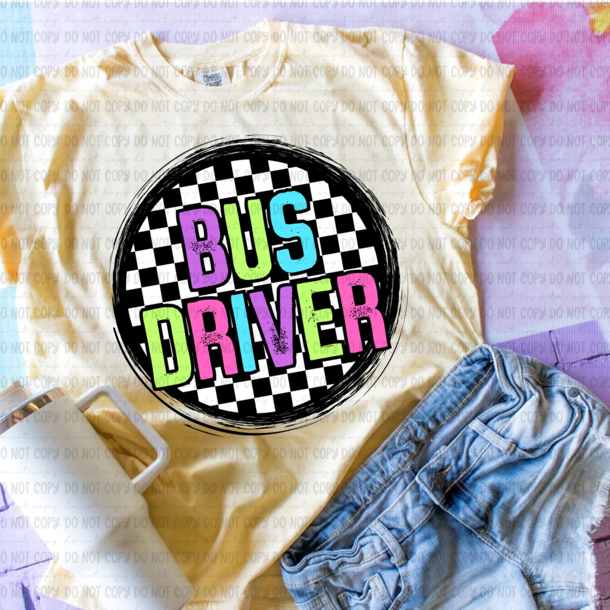 Bus driver retro circle GIRL 106554 DTF transfer