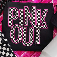 Pink out checkered filled 53641 DTF transfer