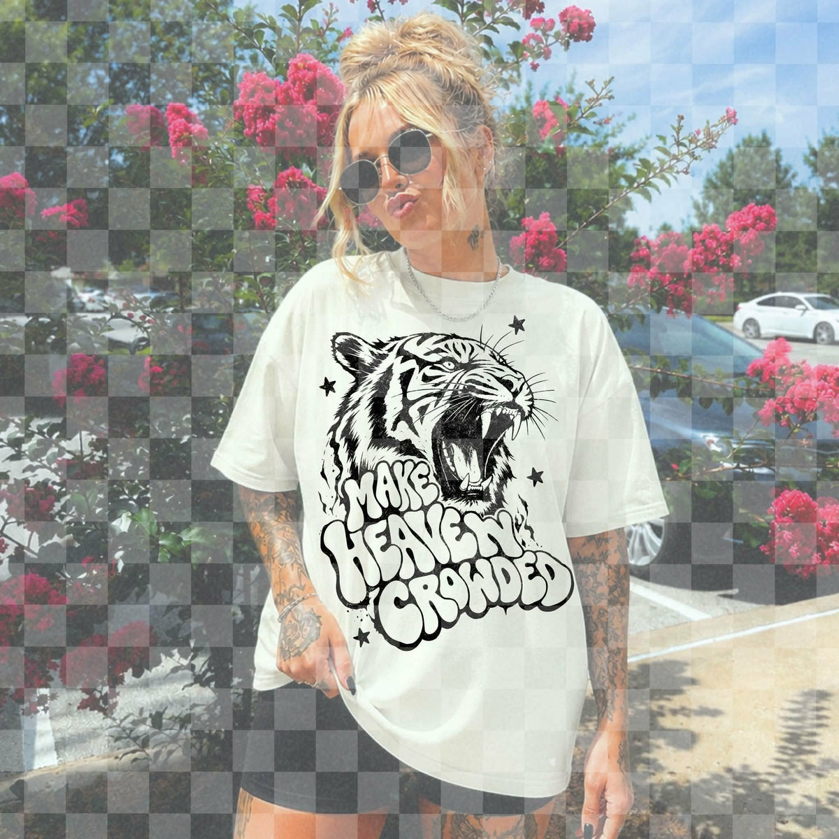 Make heaven crowded tiger BLACK (Unhinged) DTF Transfer