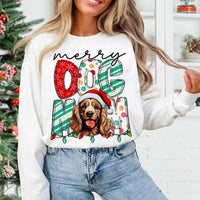 Merry dog mom brown cocker spaniel 55057 DTF transfer