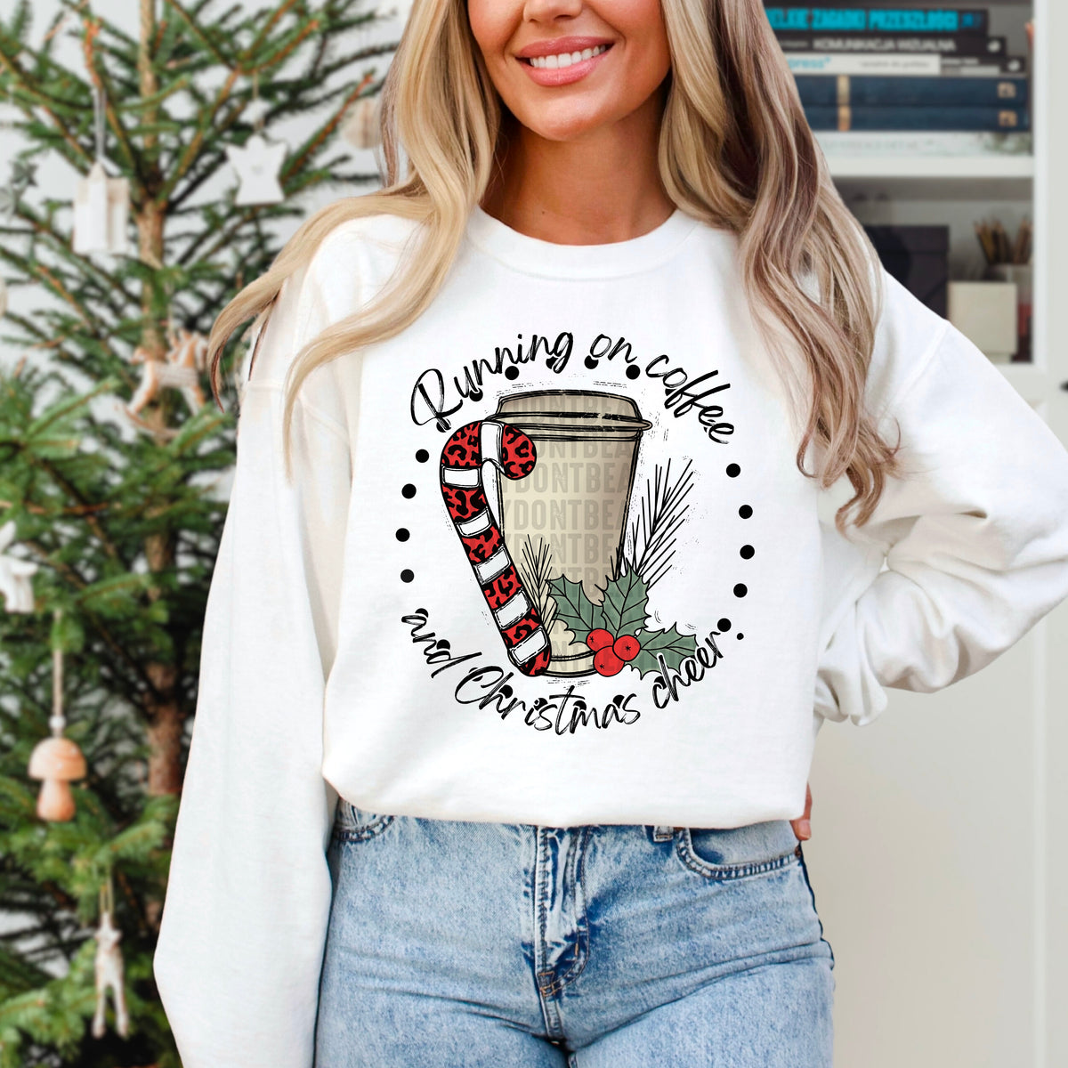 Running on coffee and Christmas cheer 103644 DTF transfer