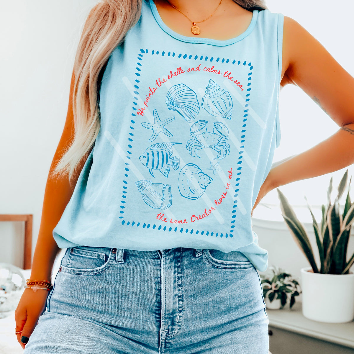 He Paints the Shells and Calms the Sea 110653 DTF transfer