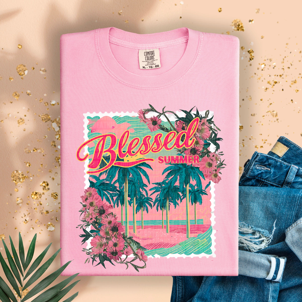 Blessed summer tropical stamp 94890 DTF transfer
