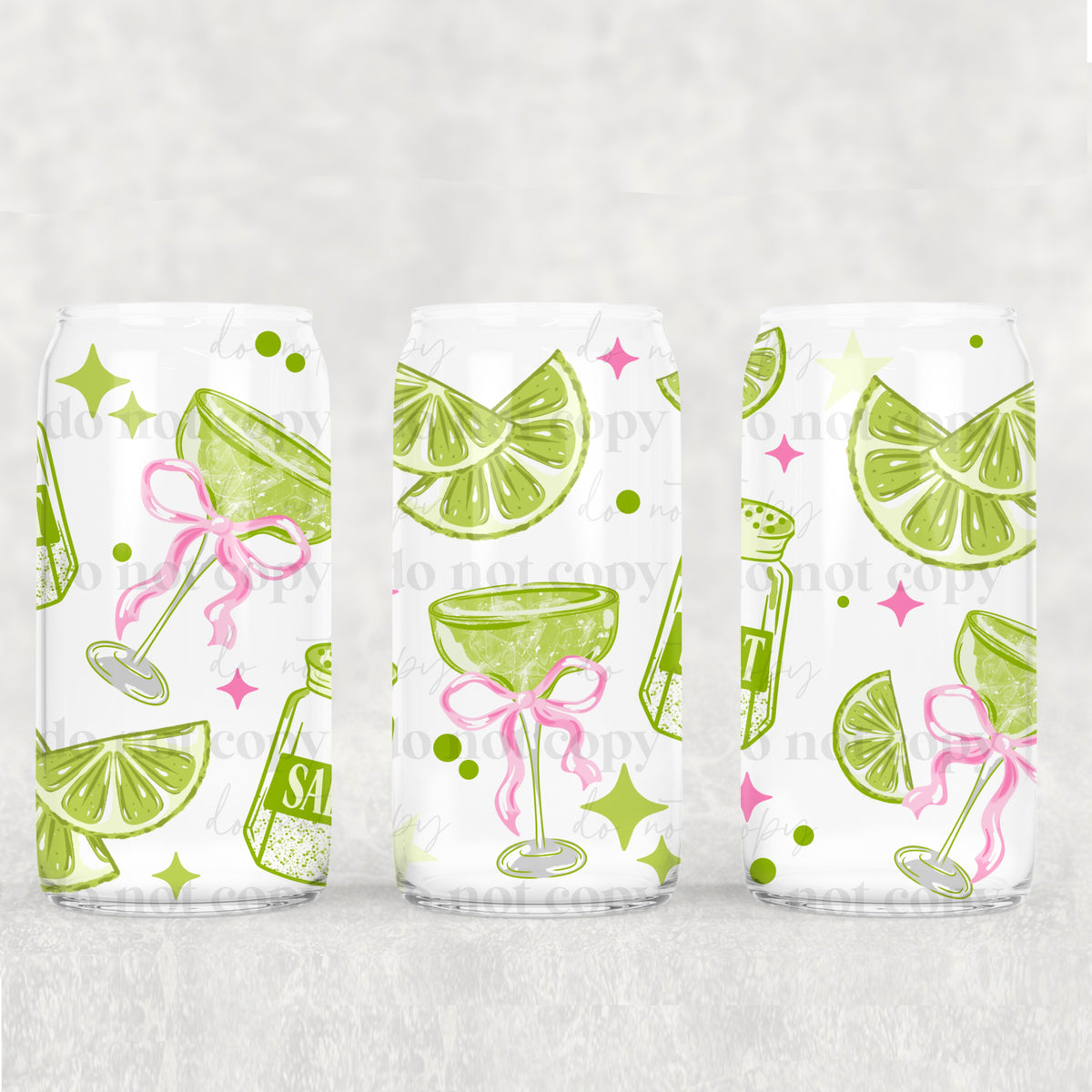 Margaritas and bows (CSC) UV DTF WRAP