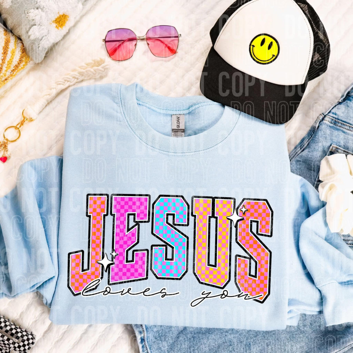 Jesus loves you color 109275 DTF transfer