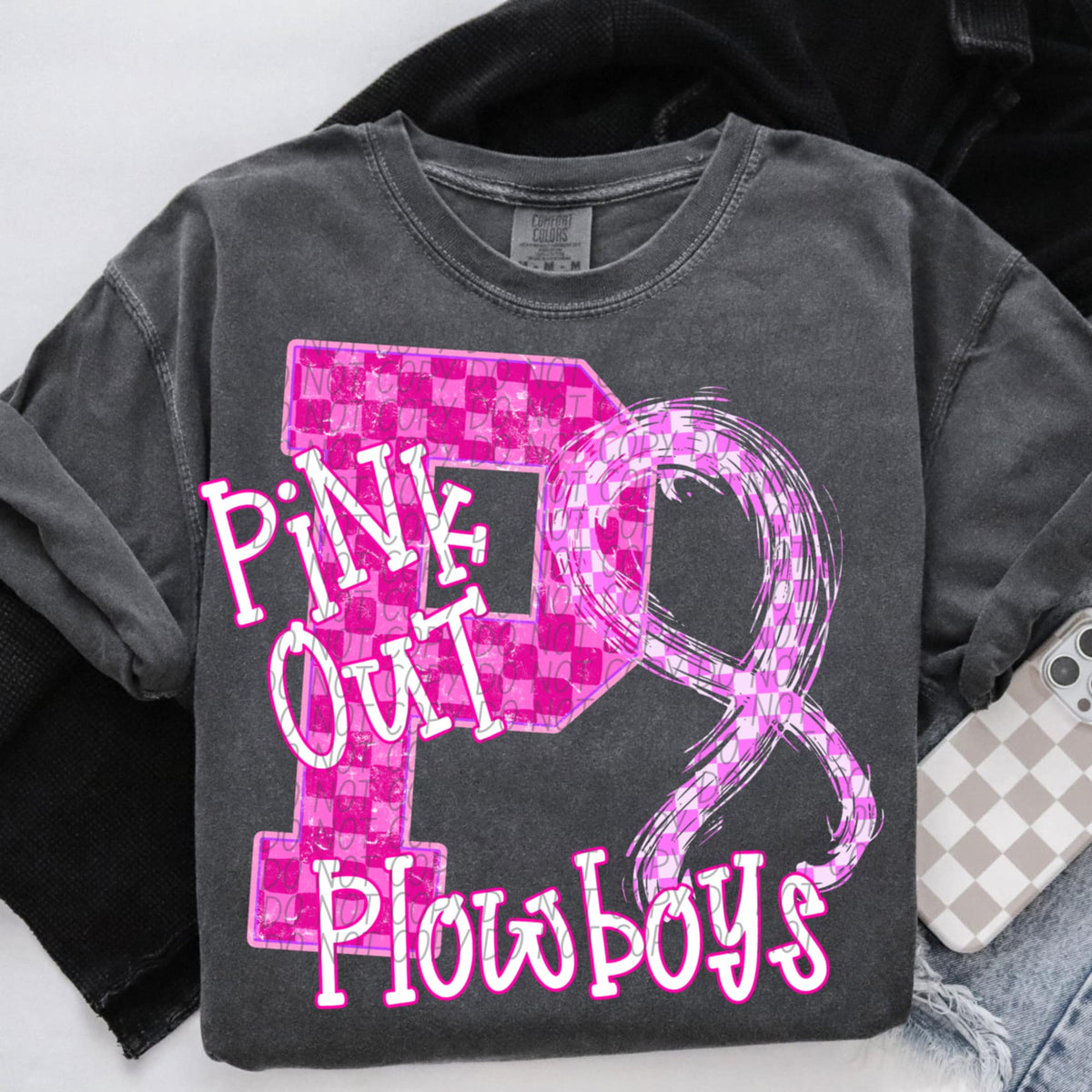 Plowboys Pink Out Varsity (city) DTF Transfer