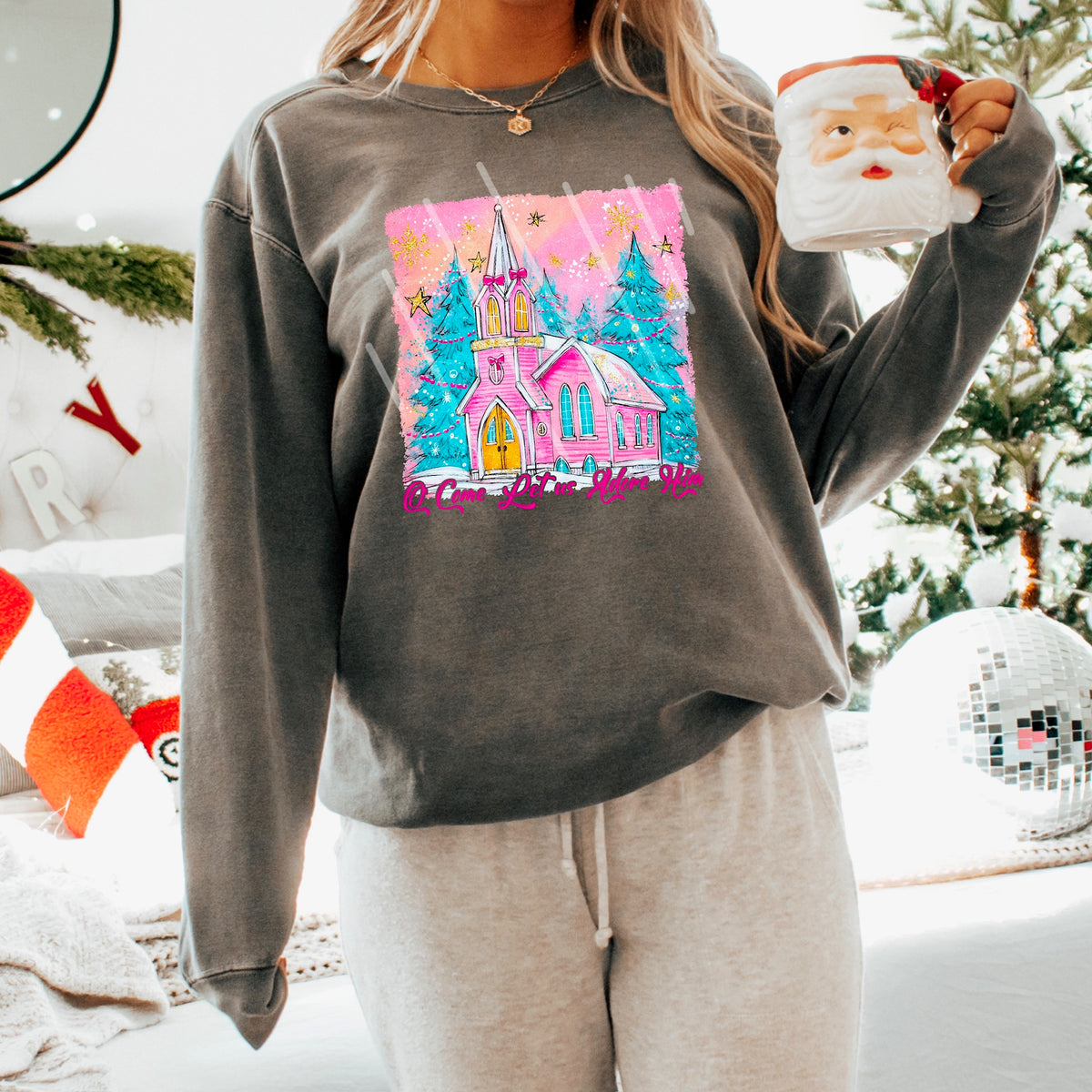 Come let us adore him pastel church 113708 DTF Transfer