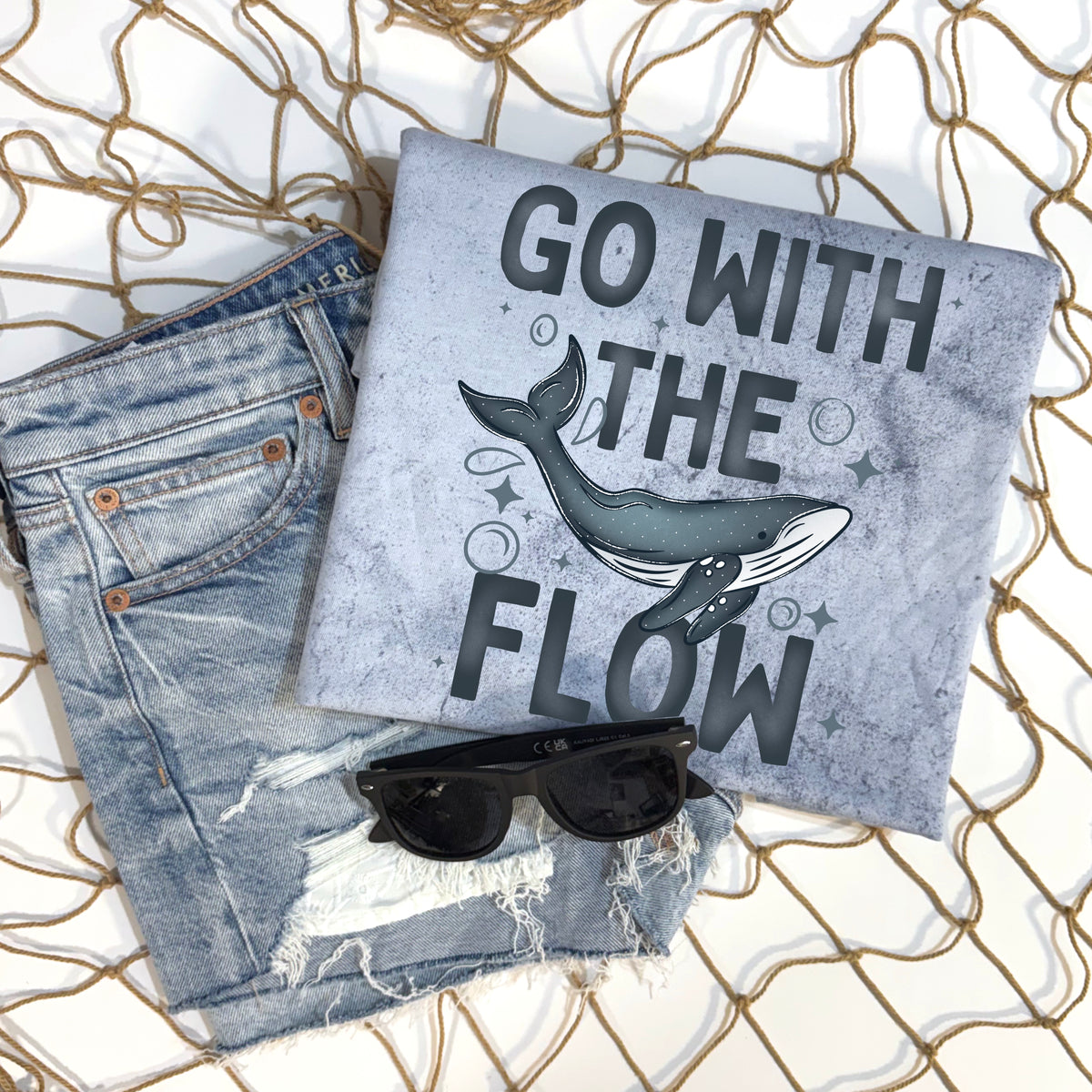Go with the flow (dark navy) (CSC) DTF Transfer