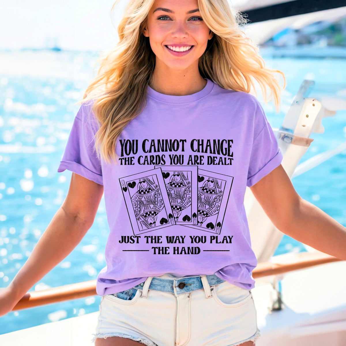 You cannot chance the cards you are dealt black 95588 DTF transfer