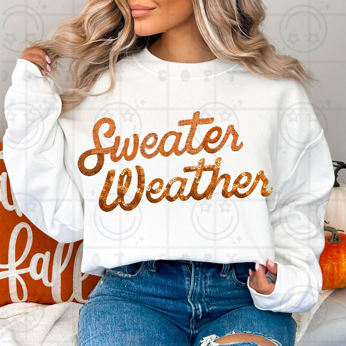 Sweater weather faux sequins (HW) DTF Transfer