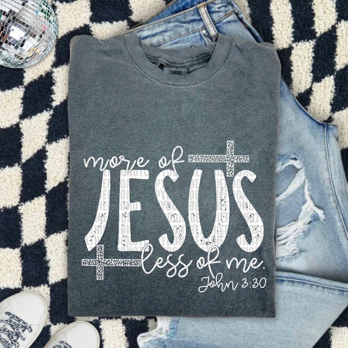 More of Jesus less of me WHITE 103392 DTF transfer
